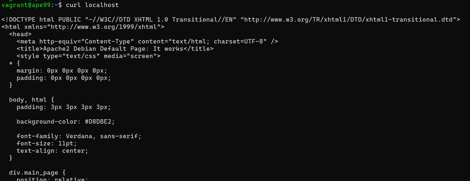 Curl localhost