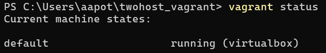Vagrant-status komento