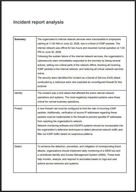 Incident report analysis one