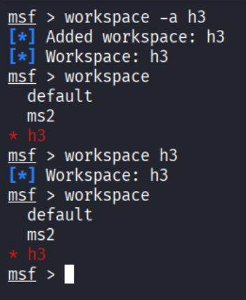 Uusi workspace